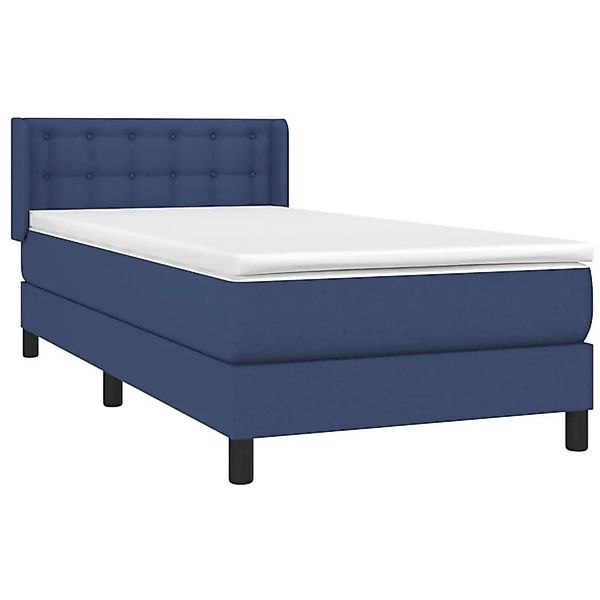 vidaXL Boxspringbett mit Matratze Blau 100x200 cm Stoff 3130015 günstig online kaufen