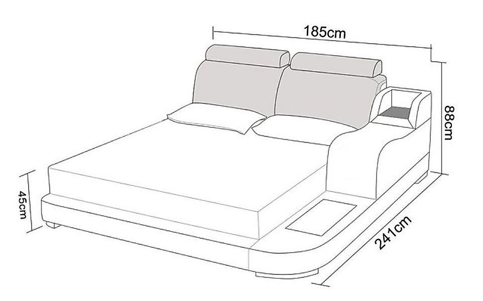 Xlmoebel Bett Luxuriöses Design-Bett aus Leder für ein modernes Schlafzimme günstig online kaufen