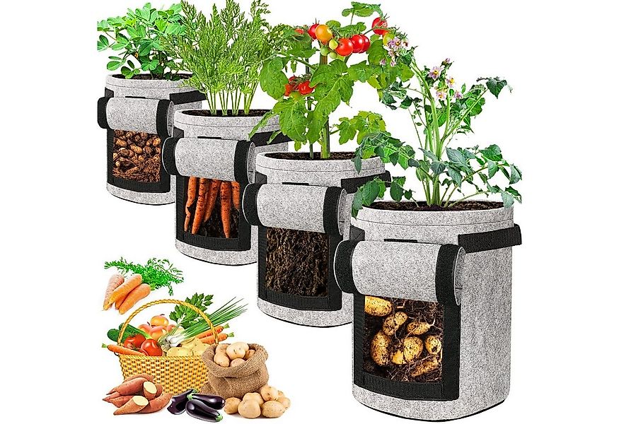 Sunicol Pflanzkübel Pflanzsäcke Kartoffeln aus Vlies Stoff, Doppelseitiges günstig online kaufen