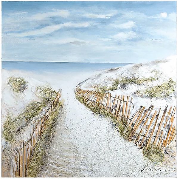 GILDE Leinwandbild »Gemälde Dünen-Idylle«, Landschaft-Strand, (1 St.) günstig online kaufen