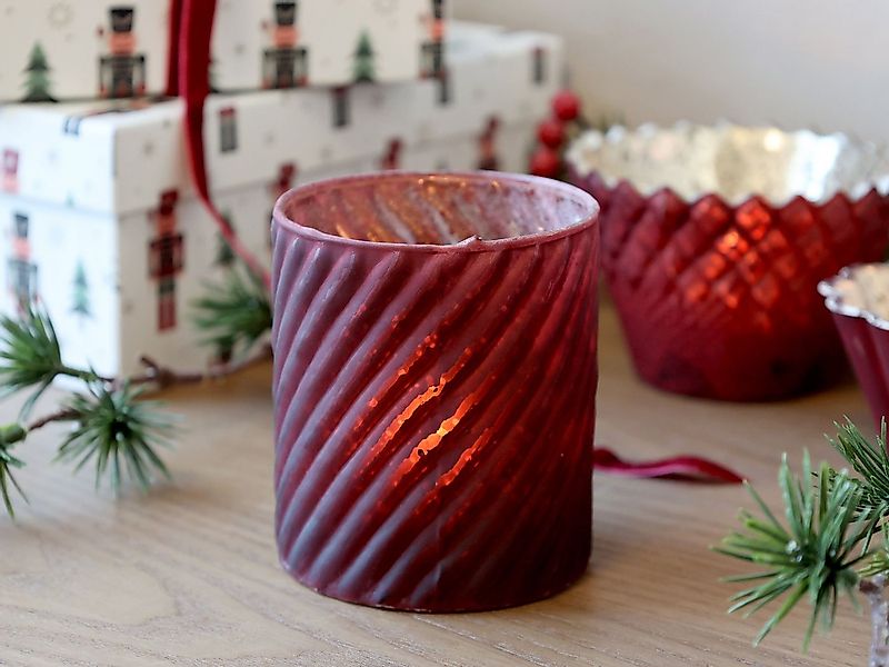 Chic Antique Windlicht Glas Teelichthalter Windlicht 8,5/D7,5 cm antique ch günstig online kaufen