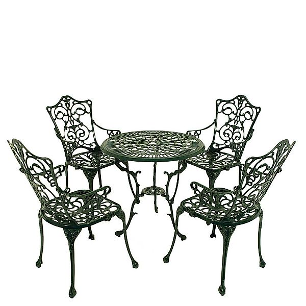 Gartentischgruppe in Dunkelgrün Vintage Design (fünfteilig) günstig online kaufen