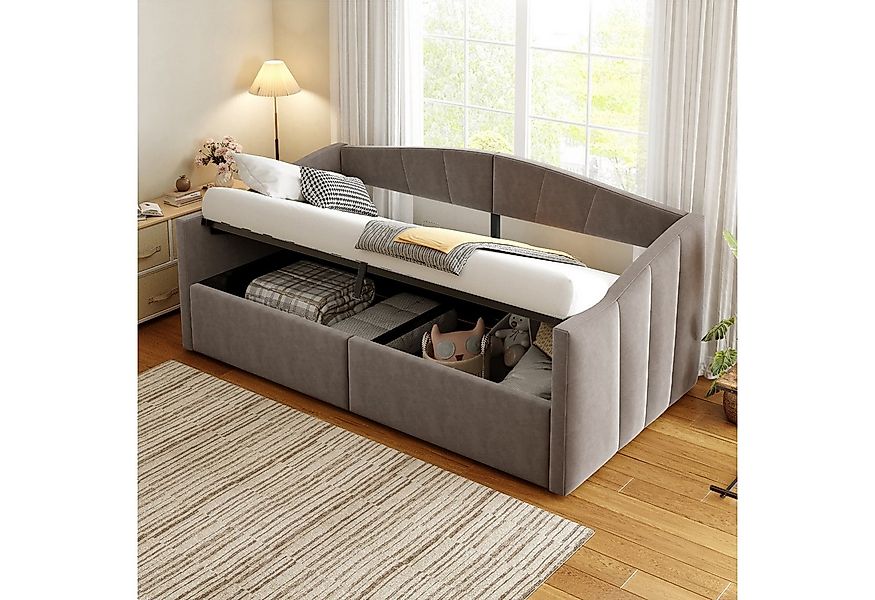 Flieks Daybett, Hydraulisches Polsterbett Tagesbett Schlafsofa 90x200cm mit günstig online kaufen