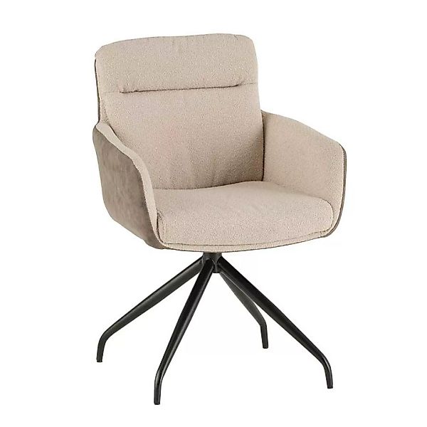 2 Stühle mit Armlehnen modern aus Microfaser Boucle Stoff (2er Set) günstig online kaufen