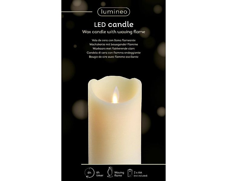 Kaemingk LED Dekolicht LED Flackerkerze wachs indoor dia7.5cm H.12.5cm crem günstig online kaufen