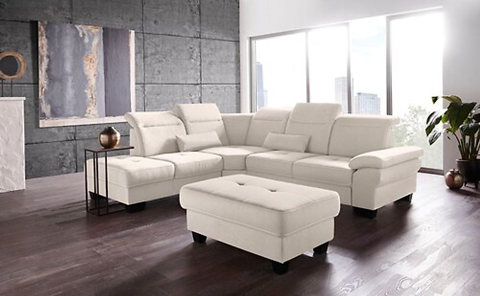 Home affaire Ecksofa »Cornwall L-Form« incl. Sitztiefenverstellung, mit Bet günstig online kaufen