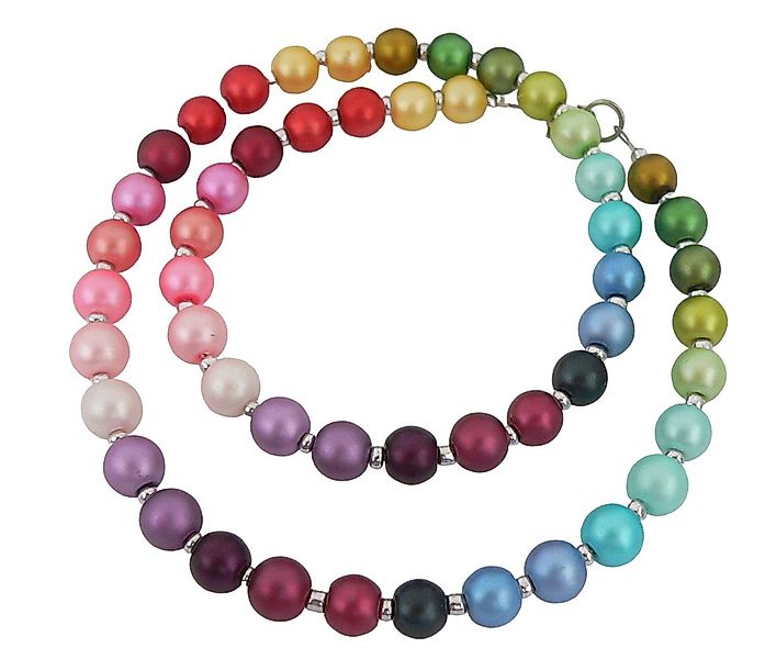 traumschmuck Perlenkette 441f Halskette Glas-/Muschelkernperlen seidenmattm günstig online kaufen