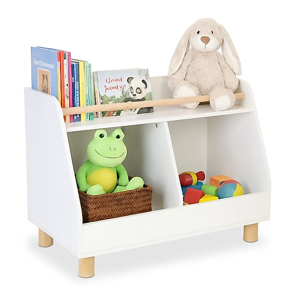 relaxdays Kinderregal klein für Spielzeug, weiß günstig online kaufen