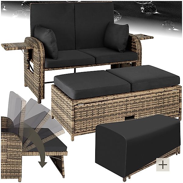 tectake Loungeset Rattan Sofa, (Set., 2-tlg), günstig online kaufen