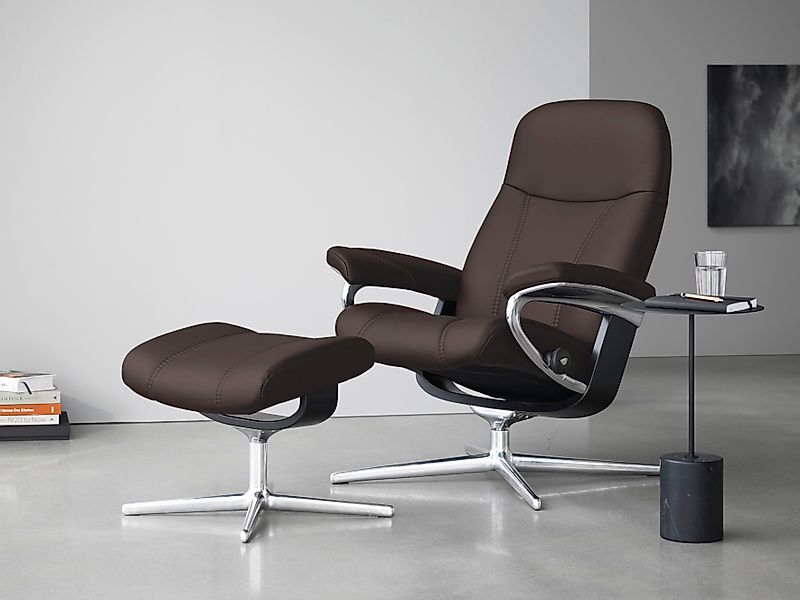 Stressless "Consul" Set, Relaxsessel mit Hocker, mit Hocker, mit Cross Base günstig online kaufen