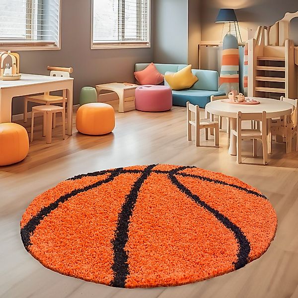SIMPEX24 Teppich Basketball Design, Rund, Höhe: günstig online kaufen