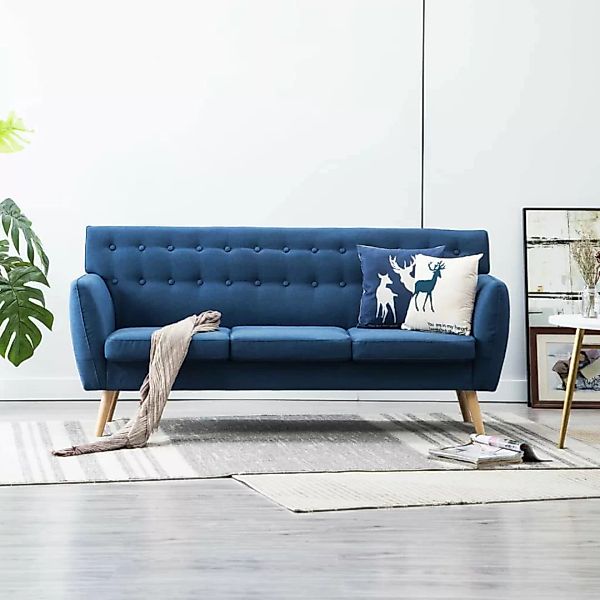 3-sitzer-sofa Stoffbezug 172x70x82 Cm Blau günstig online kaufen