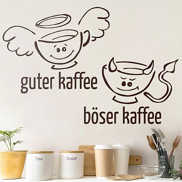 Wandtattoo Guter böser Kaffee günstig online kaufen