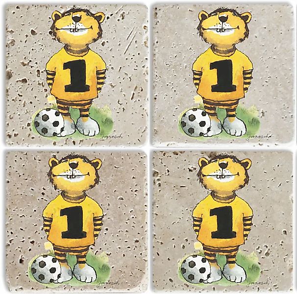 LuckyLinde Getränkeuntersetzer »Der Tiger mit Fußball«, (Set, 4 tlg.), Jano günstig online kaufen