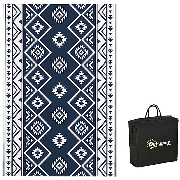 Outsunny Outdoorteppich Wendeteppich Kunststoffteppich mit Tragetasche, günstig online kaufen