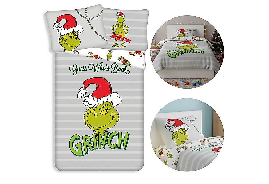 Sarcia.eu Kinderbettwäsche Grinch zweiseitig, Baumwollbettwäsche 140x200+70 günstig online kaufen