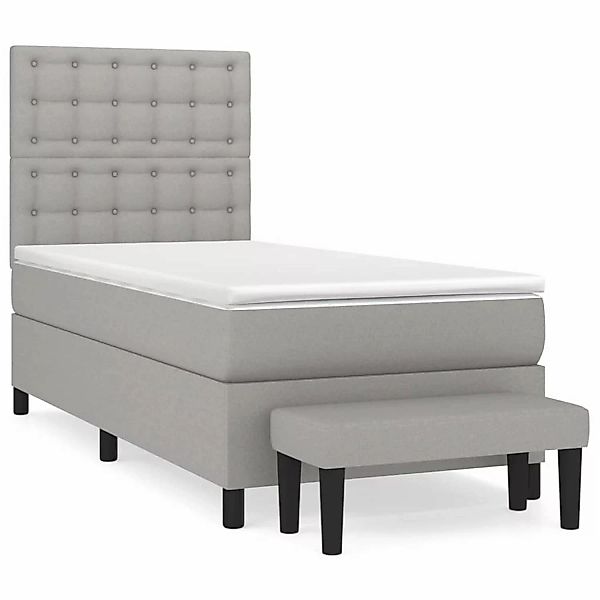vidaXL Boxspringbett mit Matratze Hellgrau 100x200 cm Stoff1393001 günstig online kaufen