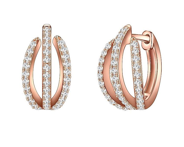 Trilani Paar Creolen roségold, mit Zirkonia günstig online kaufen