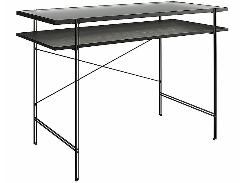 loft24 Schreibtisch Rain, Arbeitstisch, Computertisch, Glastisch, Metallges günstig online kaufen