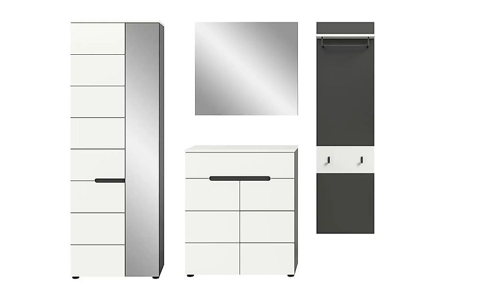 Garderobenkombination 3-teilig  Canu ¦ grau ¦ Maße (cm): B: 220 H: 190 Gard günstig online kaufen