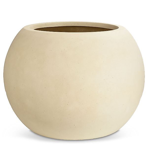 Polystone Globe runder Übertopf - frostsicher Ø 80 cm, Höhe 57 cm creme günstig online kaufen