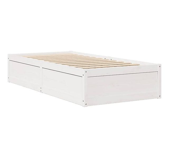 vidaXL Bett Massivholzbett ohne Matratze Weiß 75x190 cm Kiefernholz günstig online kaufen