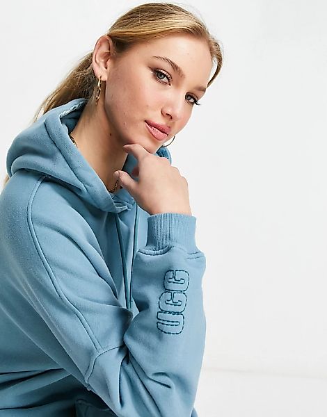 UGG – Simone – Boyfriend-Kapuzenpullover in mediterranem Blau günstig online kaufen