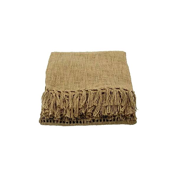 Decke Kolonia aus Baumwolle in Braun und Schwarz günstig online kaufen