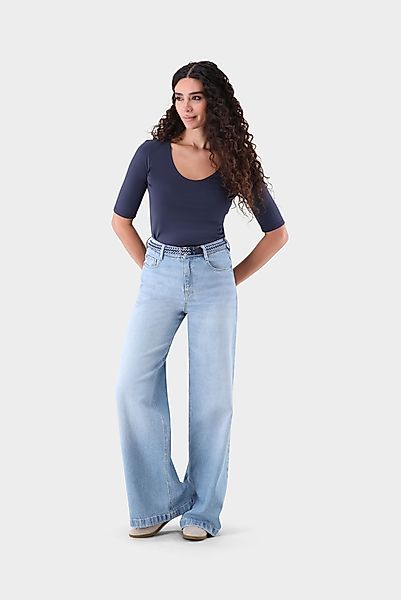 T-Shirt mit weitem Ausschnitt aus Jersey günstig online kaufen