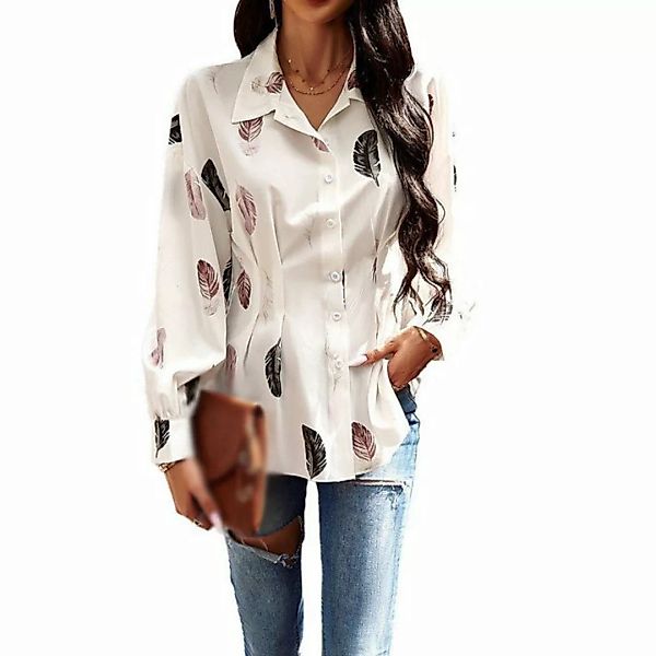AFAZ New Trading UG Hemdbluse Damen Blusen Slim Fit Shirts Revers Temperame günstig online kaufen