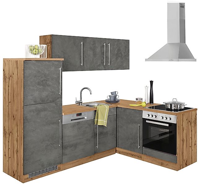 KOCHSTATION Winkelküche "KS-Samos" Stellbreite 230x170 cm, wahlweise mit E- günstig online kaufen