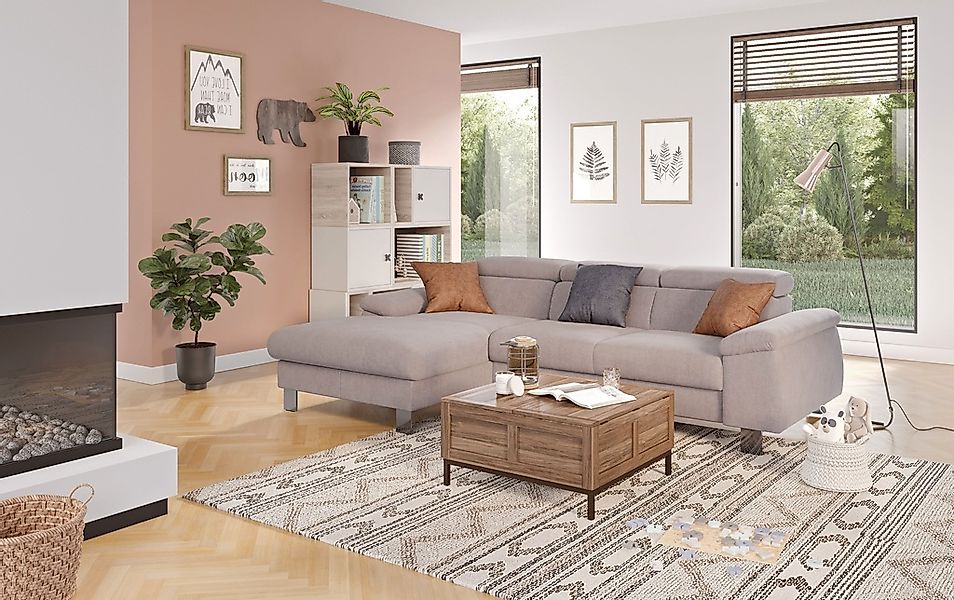 COTTA Ecksofa "Komaris L-Form, B: 244 cm" mit Kopfteilverstellung, optional günstig online kaufen