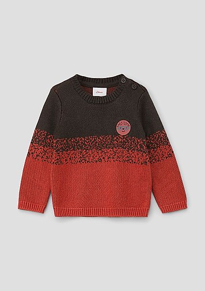 s.Oliver Langarmshirt Strickpullover mit Farbverlauf Applikation günstig online kaufen