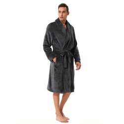TEXEMP Unisex-Bademantel Bademantel Morgenmantel Fleece Herren günstig online kaufen
