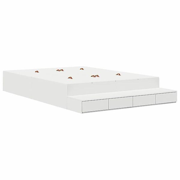vidaXL Bett Bett mit Stauraum Weiß günstig online kaufen