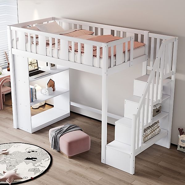 Ulife Hochbett Funktionsbett Kinderbett Jugendbett Holzbettmit günstig online kaufen