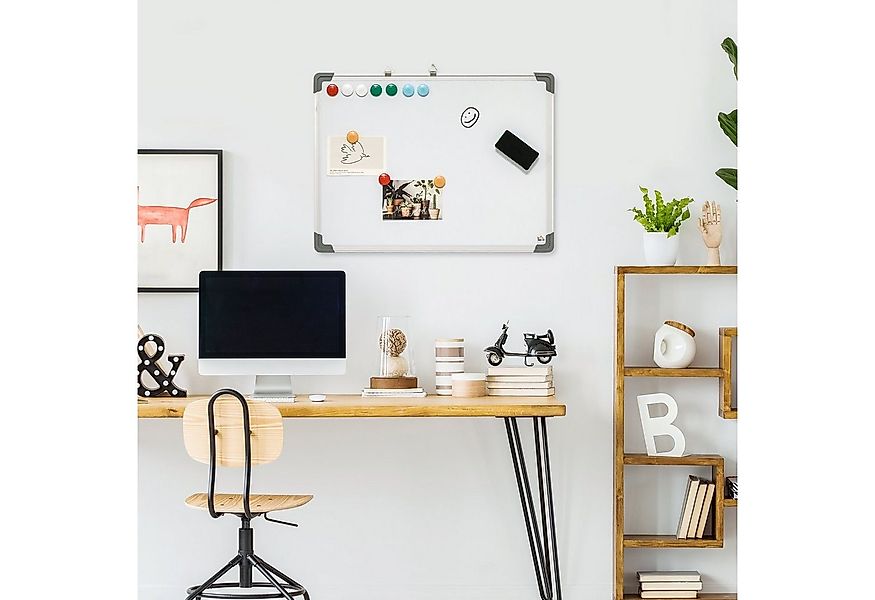 HOMCOM Magnettafel Whiteboard mit 4 Markern, 10 Magneten, (weiße Wandtafel, günstig online kaufen