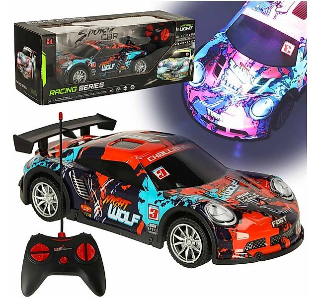 Ikonka RC-Auto RC Rennwagen mit LED, 2,4 GHz Steuerung, 3,7V Akku, 1:24 Maß günstig online kaufen