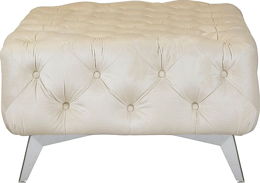Leonique Polsterhocker "Amaury", Chesterfield-Optik, Breite 80cm, Fußfarbe günstig online kaufen
