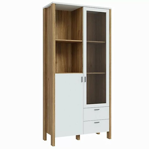 expendio Vitrine Samuel 10 Secret Grey / Mauvella Oak, 97x202x42 cm günstig online kaufen