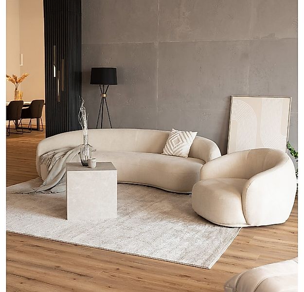 HOME DELUXE Sofa CASARA 258 x 72 x 128 cm, 1 Teile, Webstoff Beige I Modern günstig online kaufen