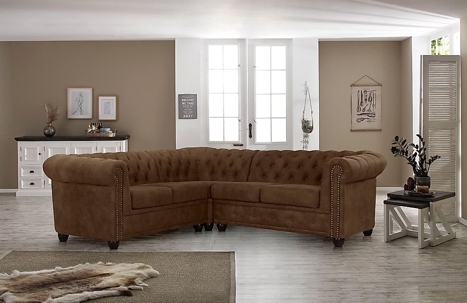 Home affaire Chesterfield-Sofa Rysum L-Form, Chesterfield-Optik, günstig online kaufen