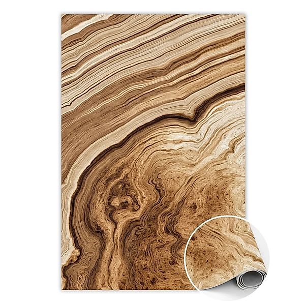 Tulup Teppich Holzkrüge PVC Vloer Mat 140x210 cm Braun PVC Floor Mat Vinylm günstig online kaufen