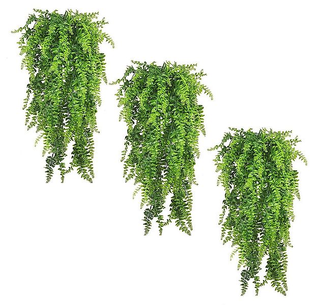 Kunstpflanze 3 PCS Künstliche Hängepflanze, Farn, Efeublätter, Kunststoffde günstig online kaufen