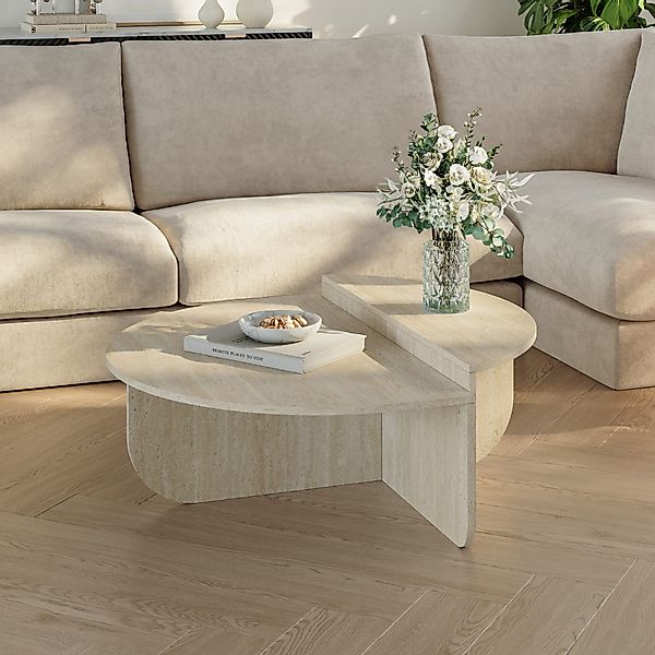 en.casa Couchtisch, »Tondesdaslo« mit doppelter Tischplatte günstig online kaufen