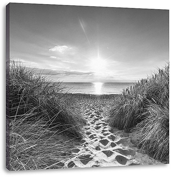Pixxprint Leinwandbild der Weg ins Meer Kunst B&W, der Weg ins Meer Kunst B günstig online kaufen