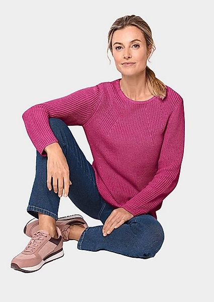 GOLDNER Strickpullover Figurschmeichelnder Pullover aus reiner Baumwolle günstig online kaufen