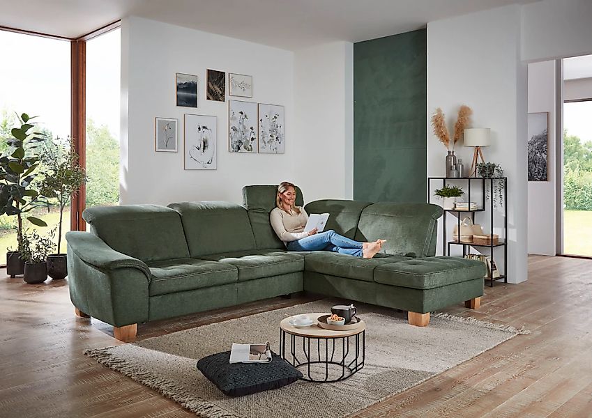 Die PlanBar Ecksofa "PP-LA23145" inkl. Kopfpolsterverstellung, Federkernpol günstig online kaufen