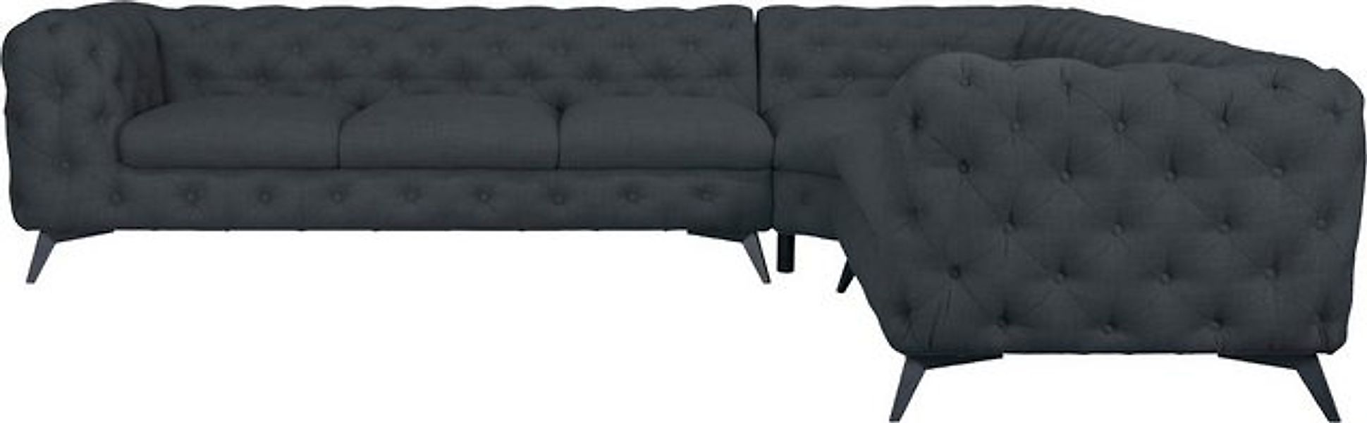 Leonique Chesterfield-Sofa "Ecksofa GLYNIS L-Form mit Wellenunterfederung, günstig online kaufen