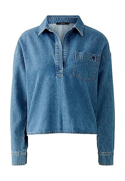 Oui Langarmbluse Jeansbluse reine Baumwolle günstig online kaufen